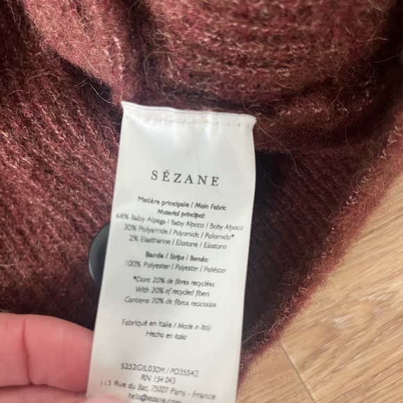 Sézane Othello Cardigan Alpaca Wool Chunky Knit Button Front, Mocha Brown S - Picture 7 of 7